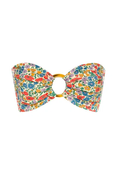 Montce Tori Ties Bandeau Bikini Top In Multi