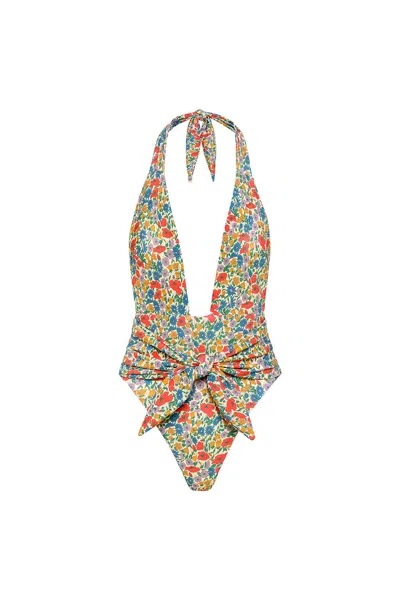 Montce Women's Florencia Floral Tropez Tie-up One-piece In Multi