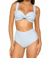 Montce Added Coverage High Waist Bikini Bottoms In Blue
