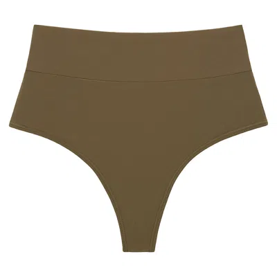 Montce Added Coverage High Rise Bikini Bottoms In Green