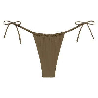 Montce Women's Green Khaki Brasil Scrunch Bikini Bottom