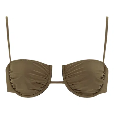 Montce Women's Green Khaki Simonette Bikini Top