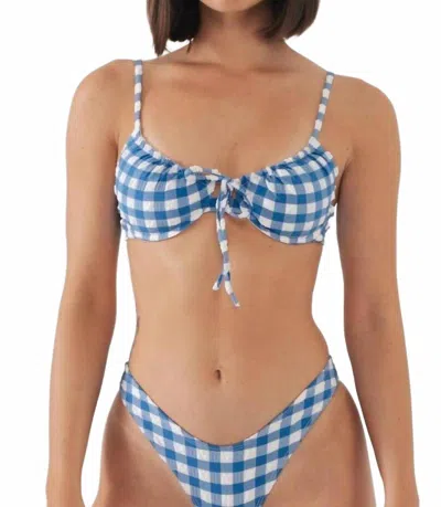 Montce Women's Lucy Bikini Top In Blue Gingham