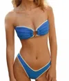 Montce Women's Lulu Bikini Bottom In Asul Cream Binded In Blue