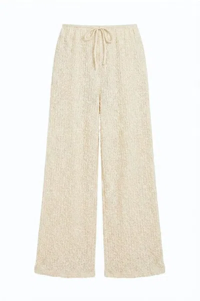Montce Women's Neutrals Amalia Texture Drawstring Wide-leg Pant