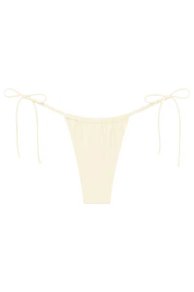 Montce Women's Neutrals Cream Silkie Brasil Scrunch Bikini Bottom
