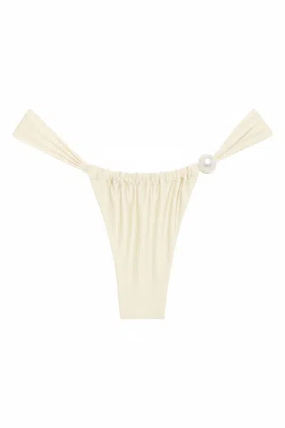 Montce Women's Neutrals Cream Silkie Sandra Pearl Bikini Bottom In White