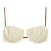 Montce Women's Neutrals Oat Terracotta Binded Petal Bikini Top In Neutral