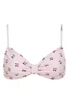 Montce Women's Pink Cherries Devin Bikini Top In Pink