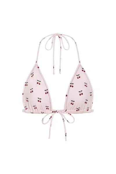 Montce Women's Pink Cherries Emma Bikini Top
