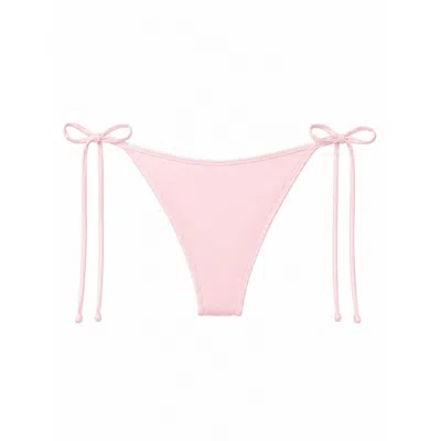 Montce Women's Pink Pale Blush Silkie Binded Tie-up Bikini Bottom