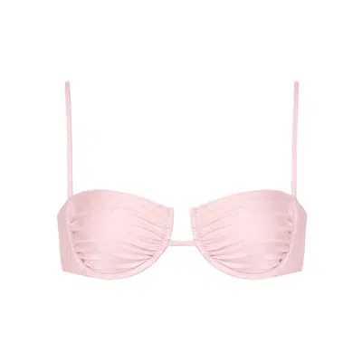 Montce Women's Pink Pale Blush Silkie Simonette Bikini Top
