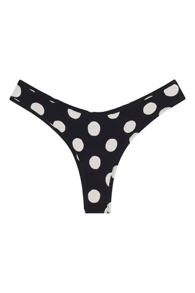 Montce Women's Polka Dot Lulu Zig-zag Stitch Bikini Bottom In Brown