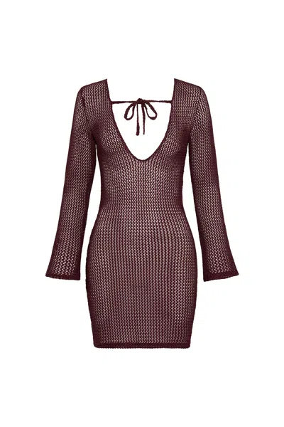 Montce Women's Red Maroon Crochet Sophia Dress In Burgundy