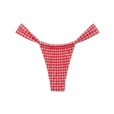 Montce Women's Red Micro Gingham Sandra Bikini Bottom