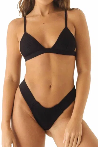 Montce Women's Rib Hunter Triangle Bikini Top In Black
