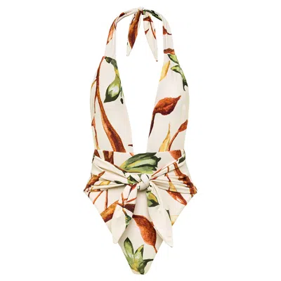 Montce Women's Rooted Floral Tropez Tie-up One-piece