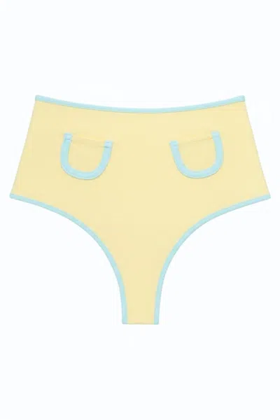 Montce Women's Yellow Sunshine Binded Polly Bikini Bottom