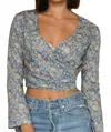 Montce Wrap Crop Top In Cupid In Blue