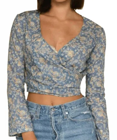 Montce Wrap Crop Top In Cupid In Blue