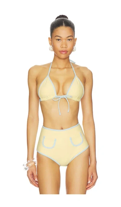 Montce X Elsa Hosk Binded Emma Bikini Top In Yellow