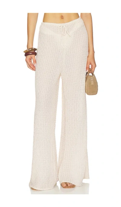 Montce X Elsa Hosk Drawstring Wide Leg Pant In Neutral