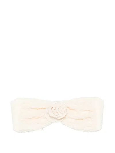 Montce X Elsa Hosk Rosa Flower-detail Bikini Top In Yellow