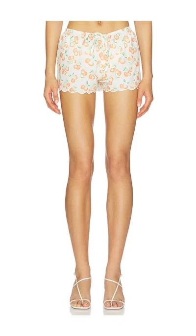 Montce X Elsa Hosk Scalloped Low-rise Drawstring Short In Black
