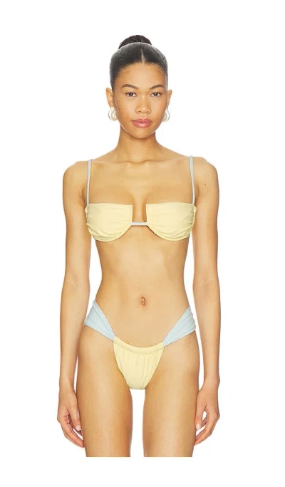 Montce X Elsa Hosk Simonette Bikini Top In Yellow