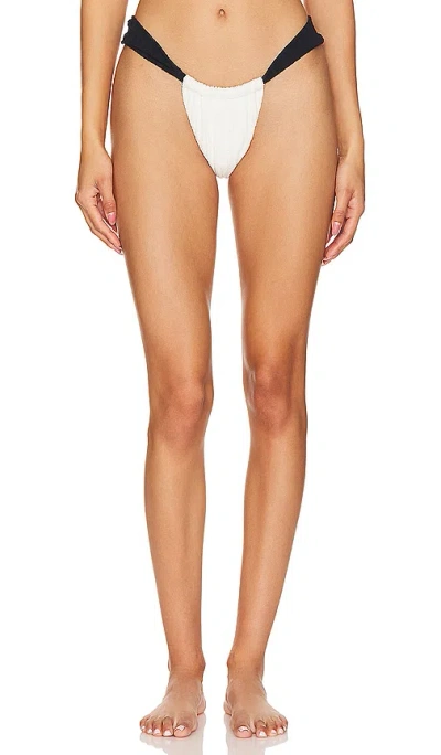 Montce X Olivia Culpo Sandra Bikini Bottom In Cream Terry Rib