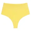 Montce Yellow Crochet Added Coverage High Rise Bikini Bottom In Yellow