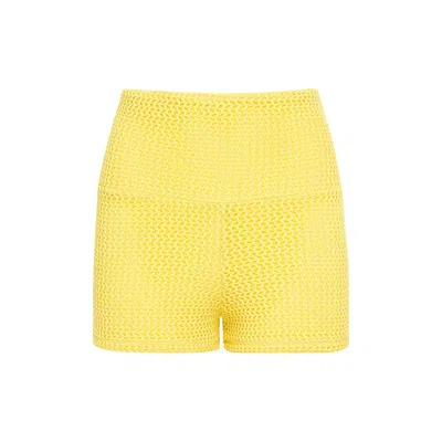Montce Yellow Crochet Micro Bike Short