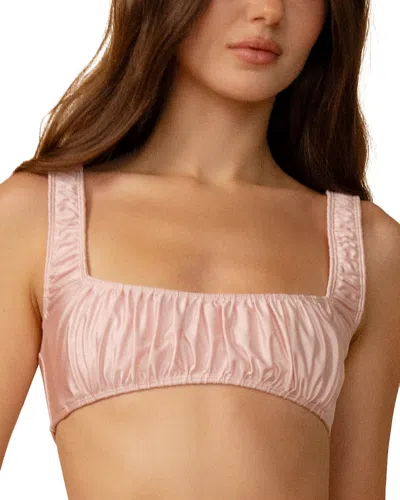 Montce Zoe Pale Blush Silkie Bikini Top In Pink