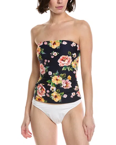 Monte And Lou Bandeau Tankini Top In Black