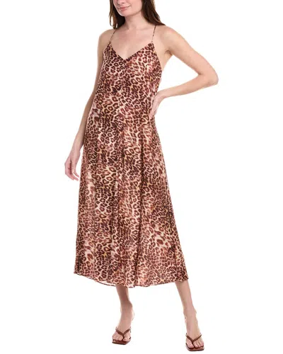 Monte And Lou Chia Silk-blend Sundress In Animal Print