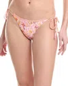 Monte And Lou Crochet Trim Tie Side Bikini Bottom In Pink