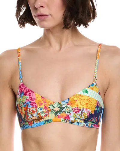 Monte And Lou Crop Bralette Bikini Top In Pink