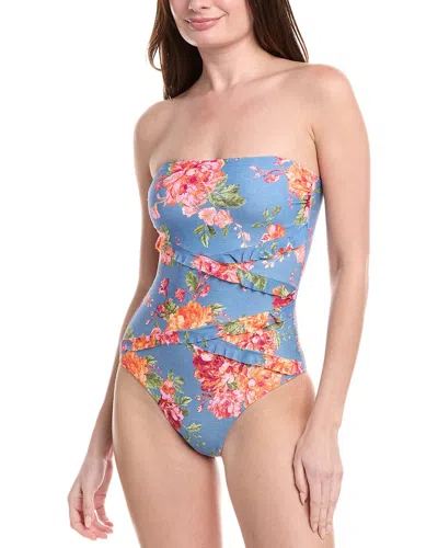 MONTE AND LOU DELIGHT SPLICED FRILL BANDEAU ONE-PIECE