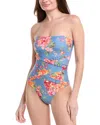 Monte And Lou Delight Spliced Frill Bandeau One-piece In Blue