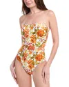 Monte And Lou Evie Ruched Bandeau One-piece In White