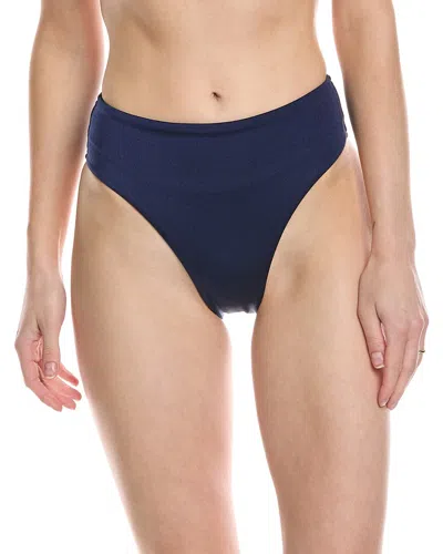 Monte And Lou High-waist High-leg Bikini Bottom In Blue