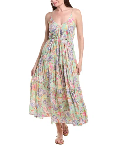 Monte And Lou Jemma Tiered Midi Dress In Brown