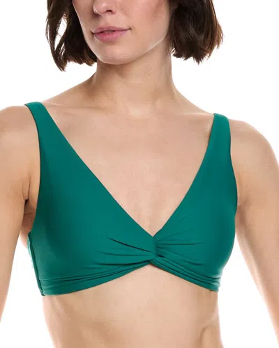 Monte And Lou Multi Fit Twist Crop Bikini Top In Animal Print