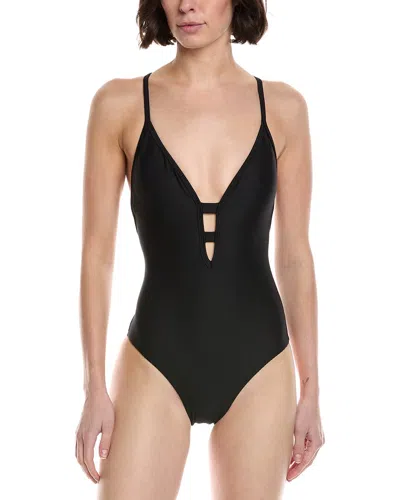 Monte And Lou Plunge Cross Back One-piece In Black