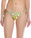 Monte And Lou Reversible Tie Side Bikini Bottom In Green
