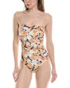 Monte And Lou Monte & Lou Ruched Bandeau One-piece In Multi