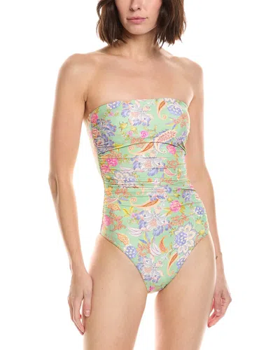 Monte And Lou Ruched Bandeau One-piece In Multi