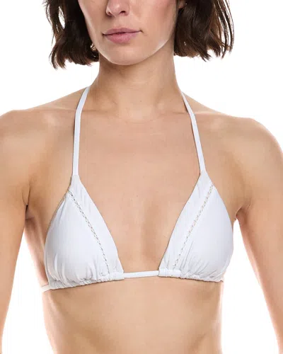 Monte And Lou Slide Triangle Bikini Top In White