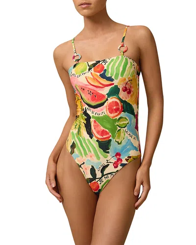 Monte And Lou Tropique Salade Hoop One Piece Swimsuit In Green