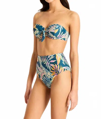 Monte And Lou Women's Balconette Top In Huahine In Blue